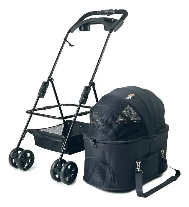 Carrinho de Passeio para Cachorro/Cão/Gato Berço Removível Até 20kg