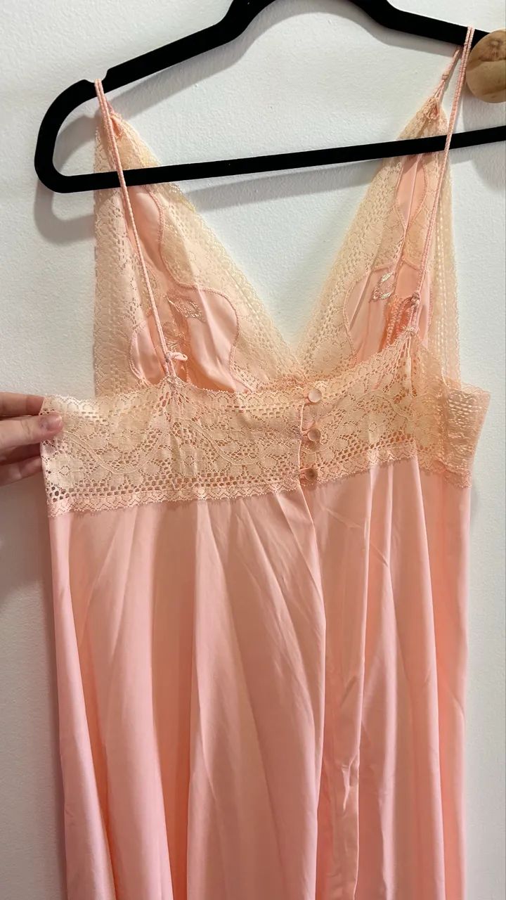 Conjunto de camisola mais penhoar vintage - Foto 2
