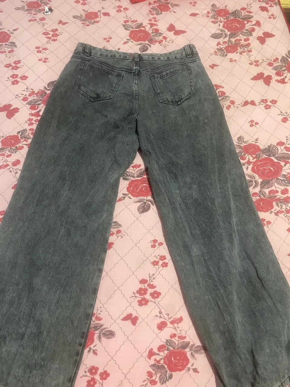 Calça wide leg cinza 