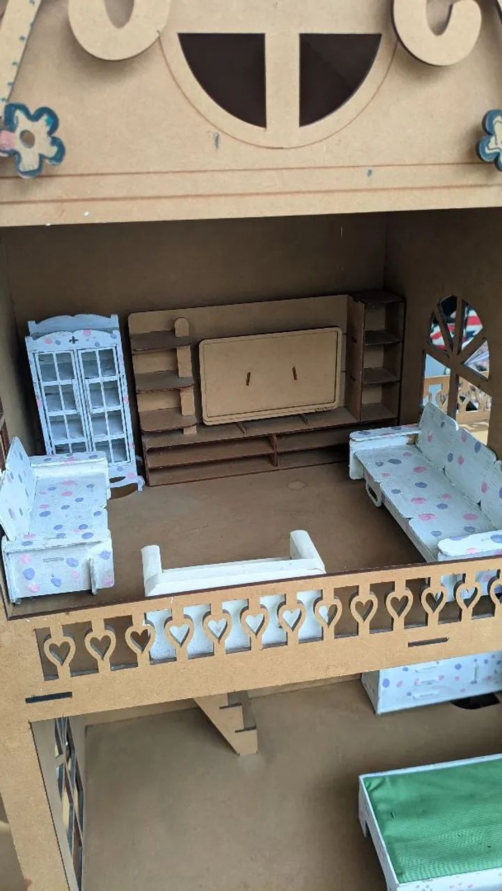 PCasinha de Boneca Grande em MDF com Móveis Completos  - Foto 4