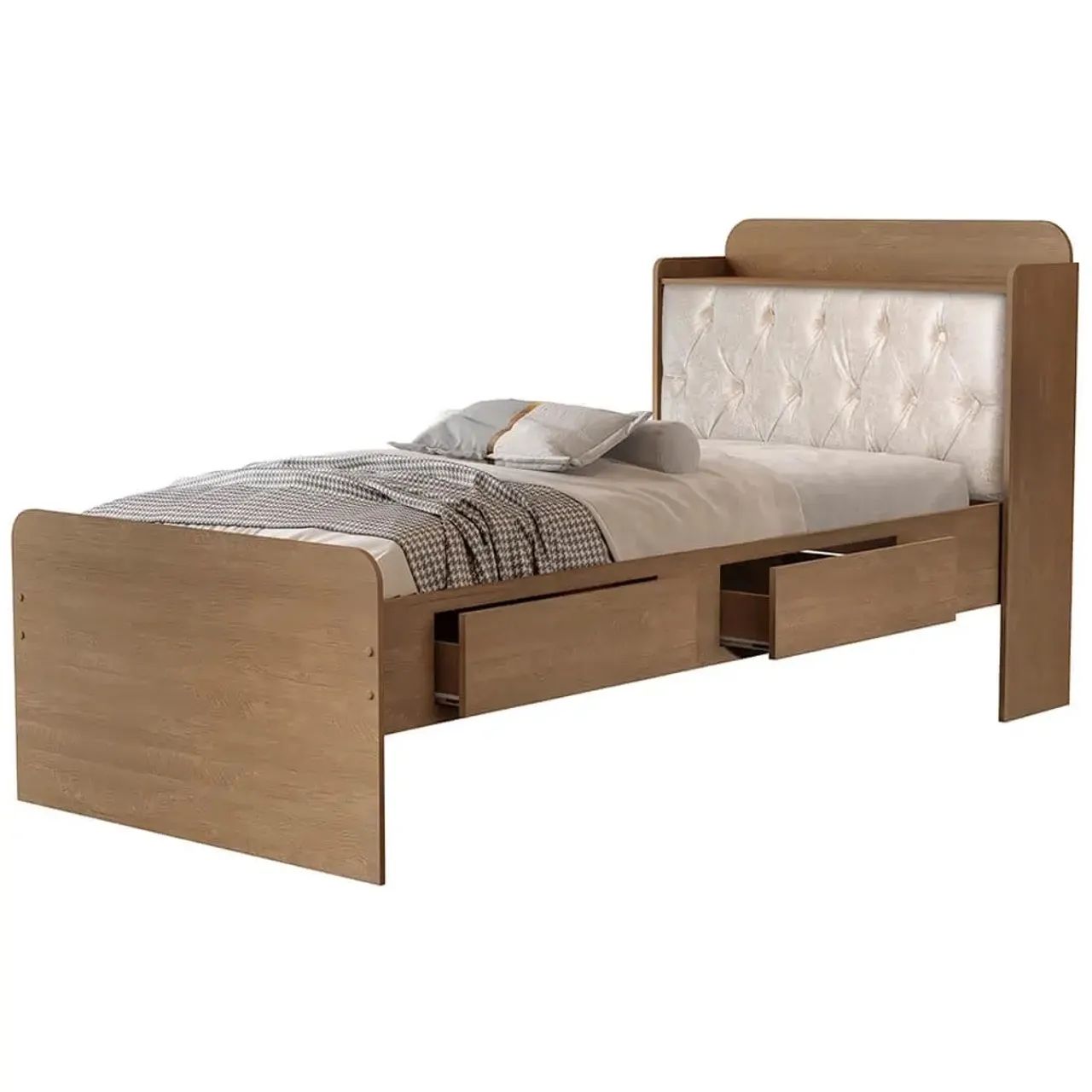 Cama Tamires Solteiro com baú e 2 gavetas / entrega hoje 