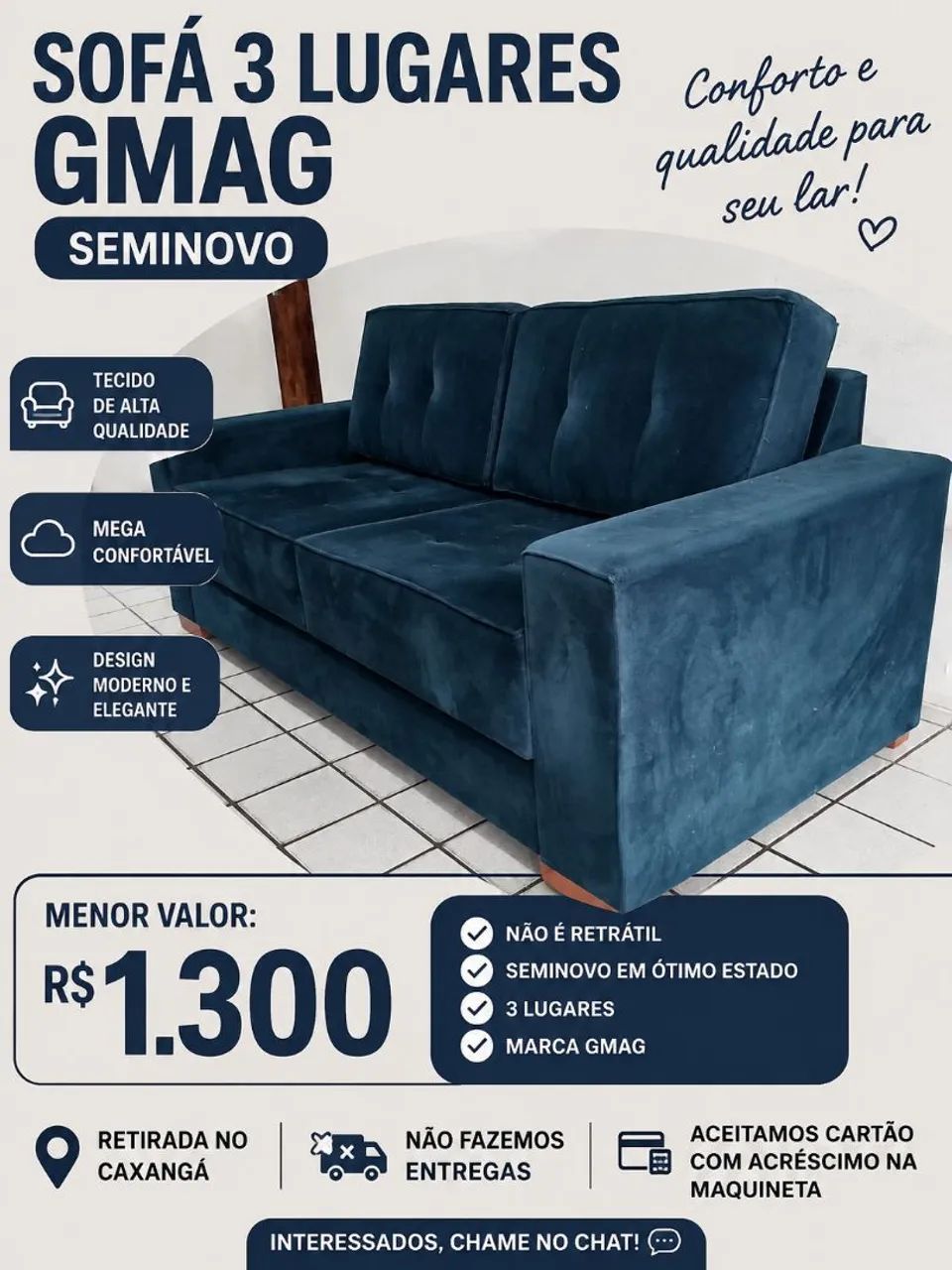 Sofá 3 lugares 