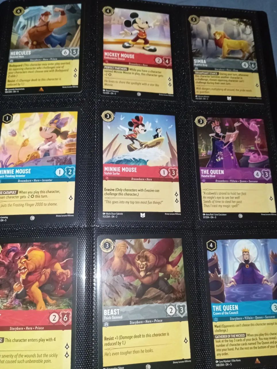 10 Cartas Disney Lorcana Originais em Perfeito Estado