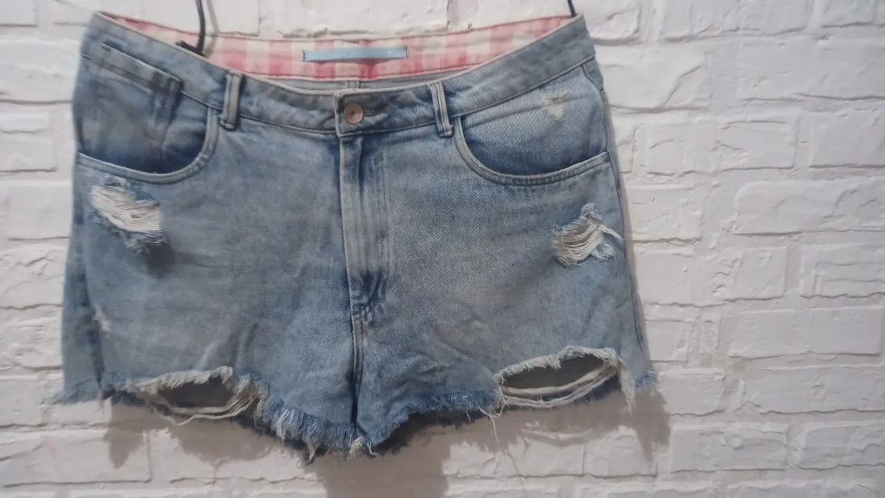 Short Jeans Azul Claro Feminino N:48 - Foto 5