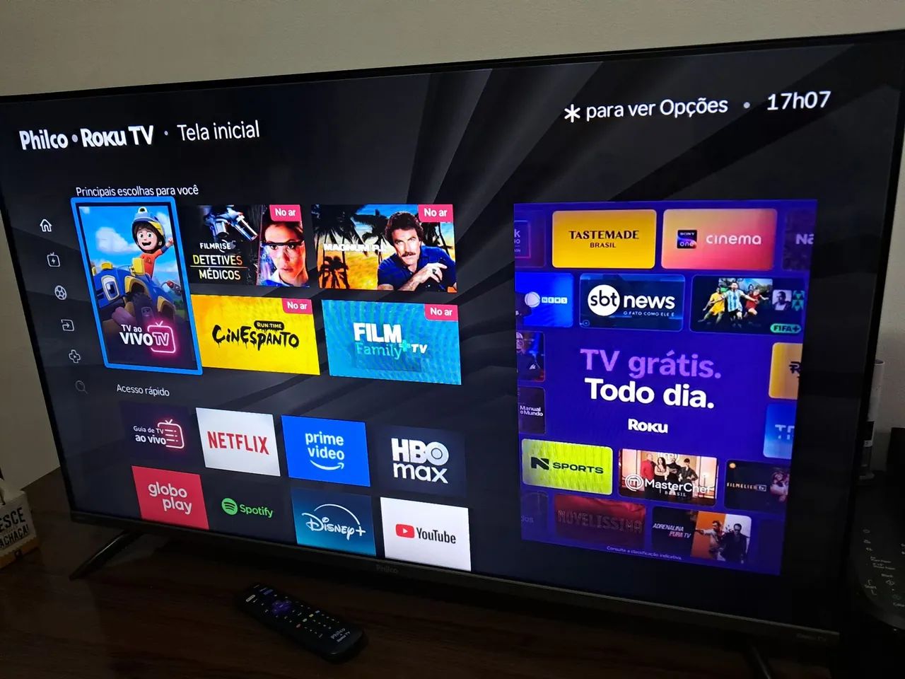 Tv Philco 43" Smart Roku SEMINOVA 
