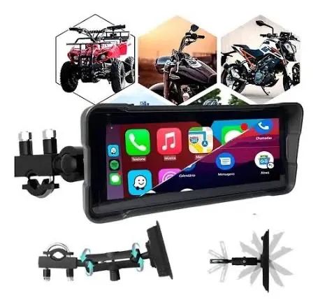 Multimídia Para Moto Knup 8.1 Polegadas Full Touch IPS - CarPlay Android Auto Sem
