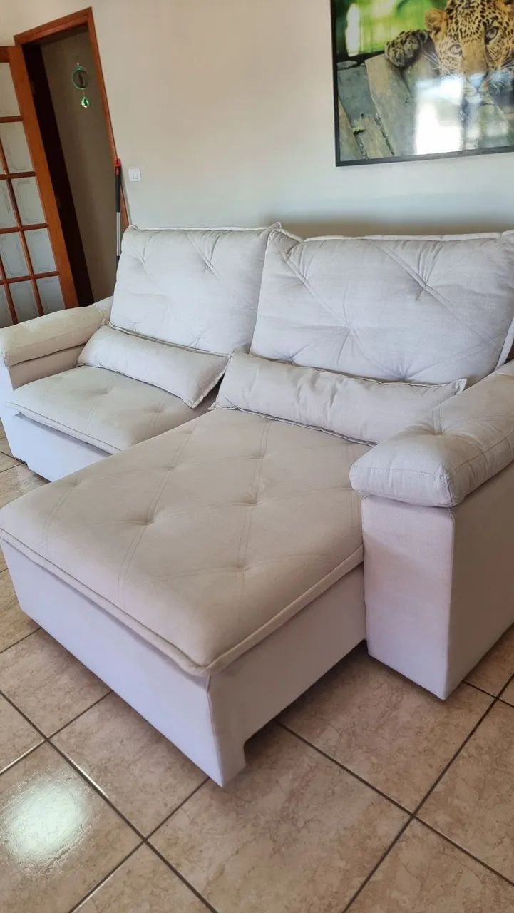 Sofá retrátil inclinável de linho - Foto 2