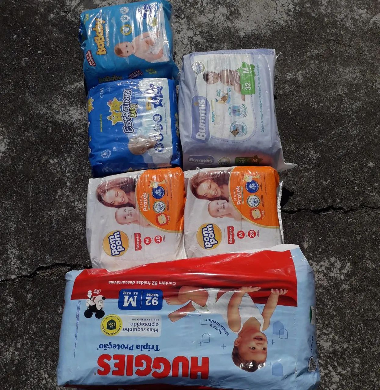 Pacotes de fraldas