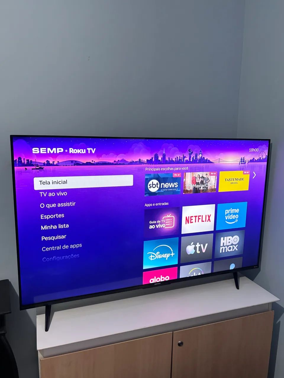 Roku TV de 50 polegadas, resolução 2K/FHD.