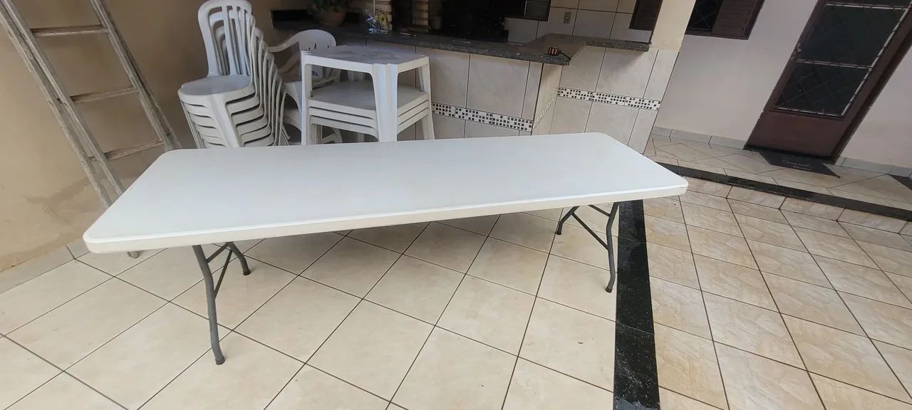 Mesa com pés dobráveis (2,4m x 0,75m) - Foto 2