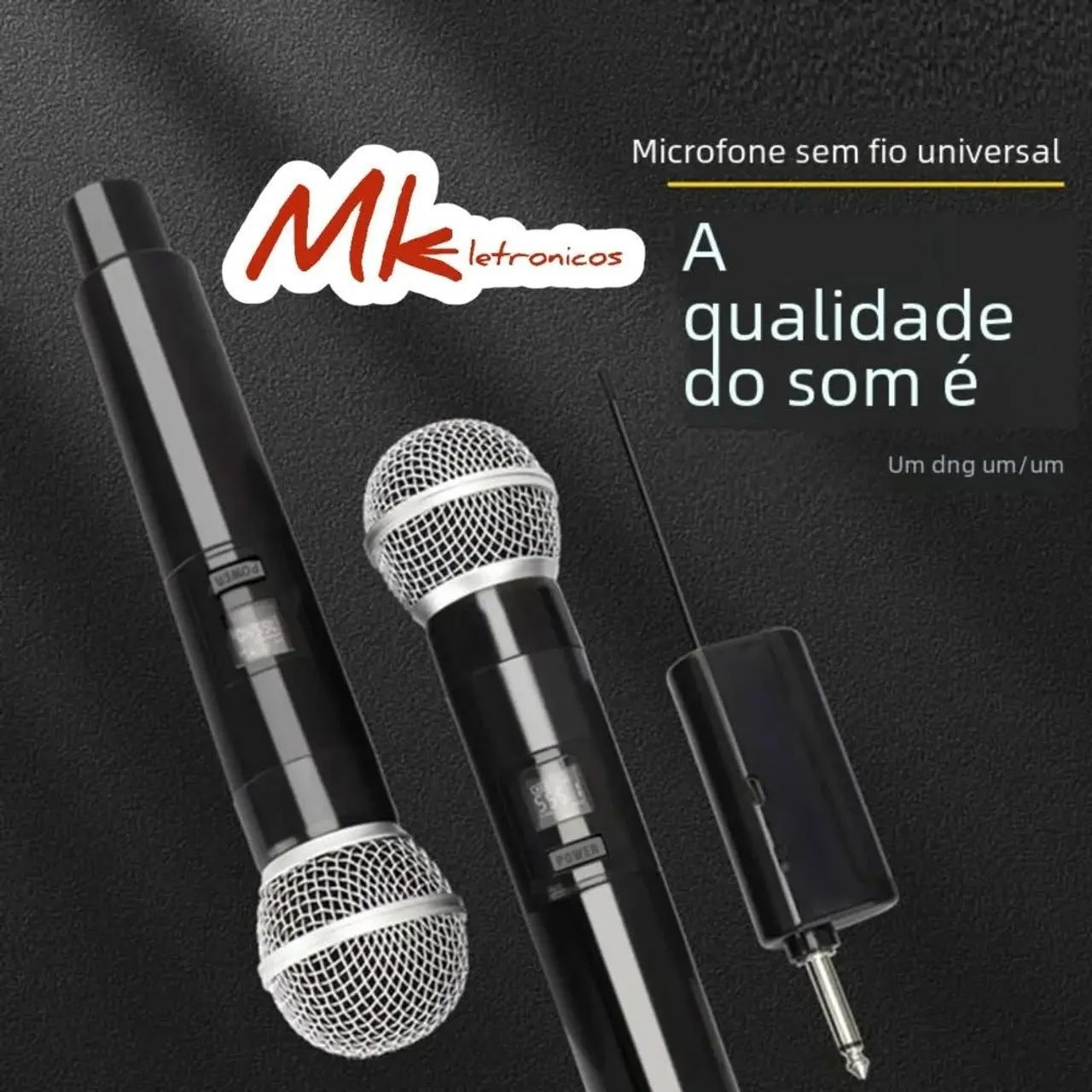 Microfone Dual Digital LED SEM FIO.