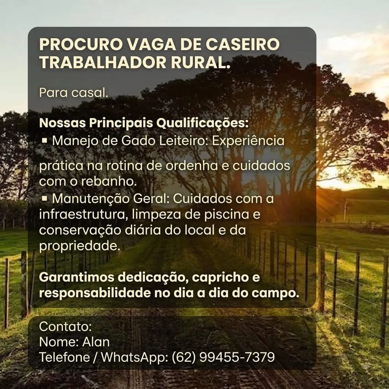 Estou a procura de serviço de Caseiro