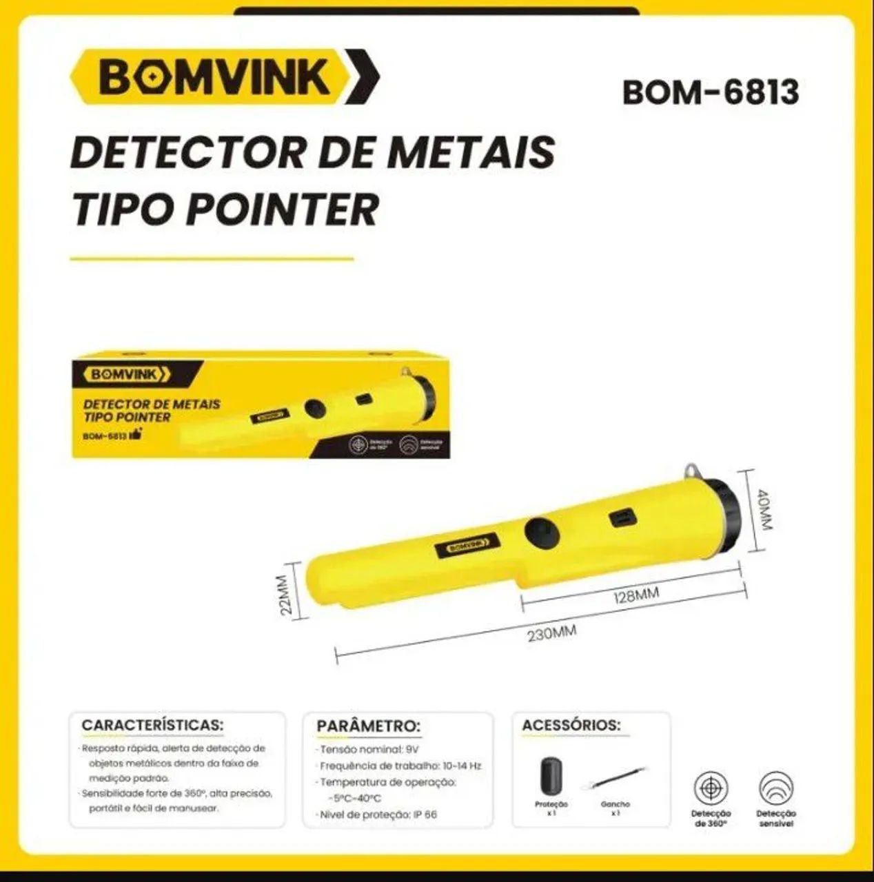 Detector de metal bomvink 6813