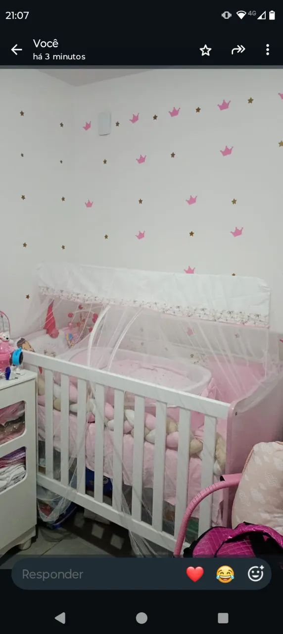 Berço nunca usado 2 em 1 brinde kit de berço  - Foto 2