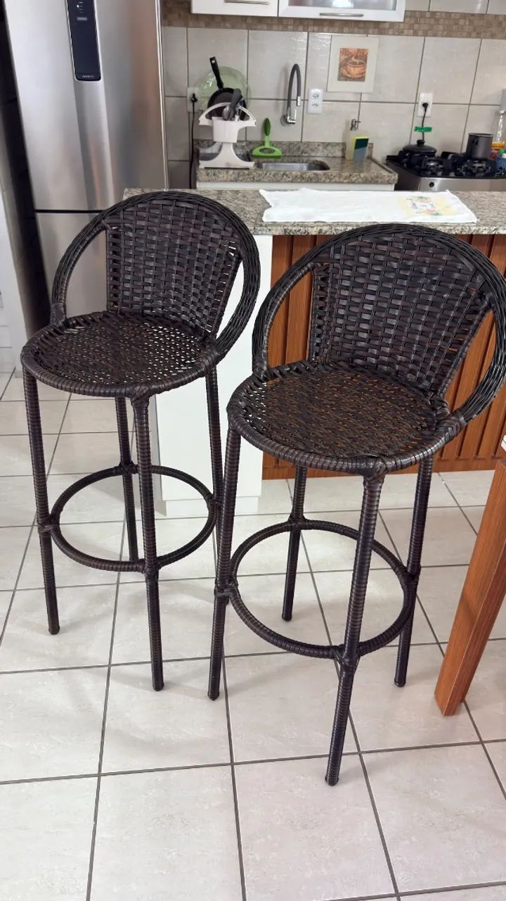 Conjunto de 3 banquetas para balcão ou mesa bistrô 