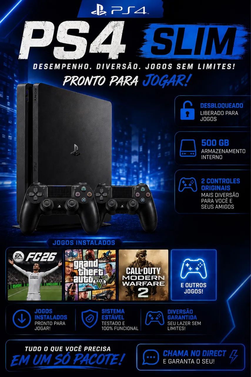 PS4 SLIM DESBLOQUEADO 
