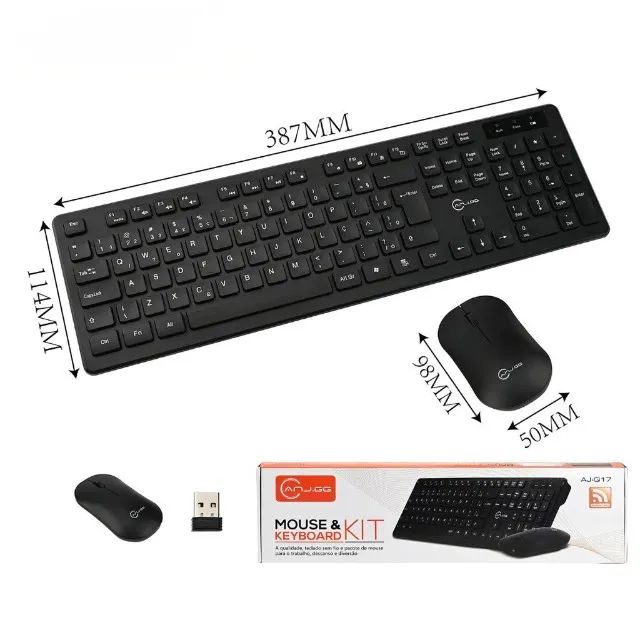 Kit Teclado e Mouse Sem Fio 2.4GHz USB Wireless branco - Foto 3