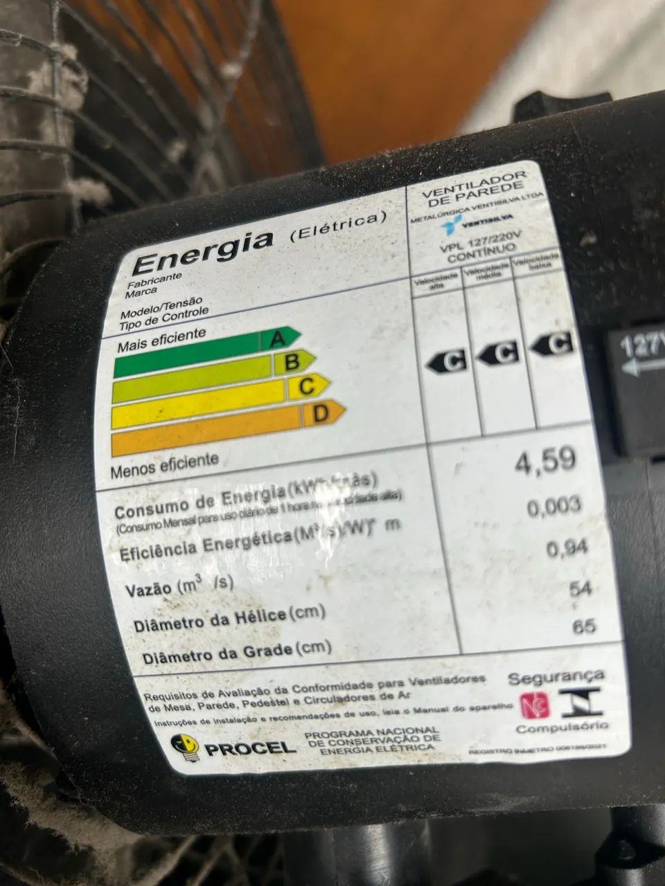 VENTILADOR VENTISILVA 65cms FUNCIONANDO MOTOR PERFEITO LEIA!!!! - Foto 3