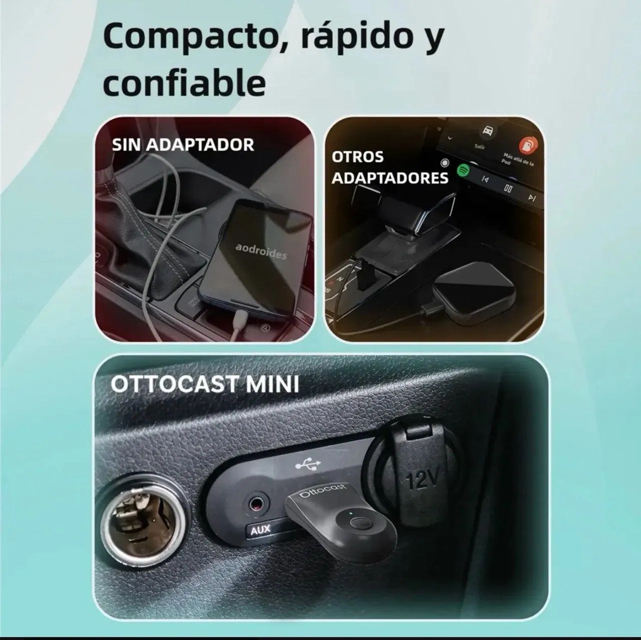 Adaptador Ottocast Mini Sem Fio Para Carplay/android Auto - Foto 2