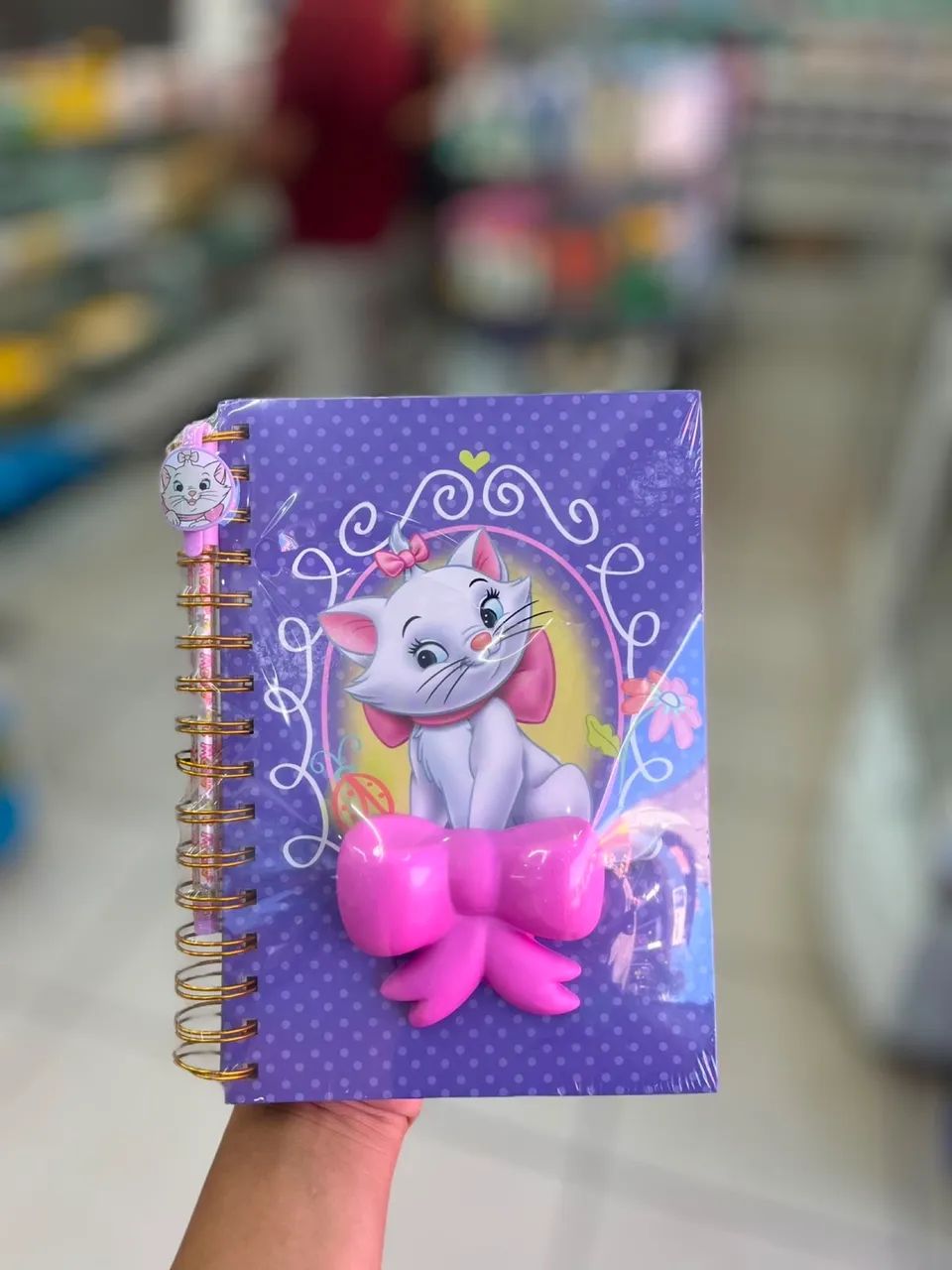 Caderno de anotações com caneta Marie the aristocats 