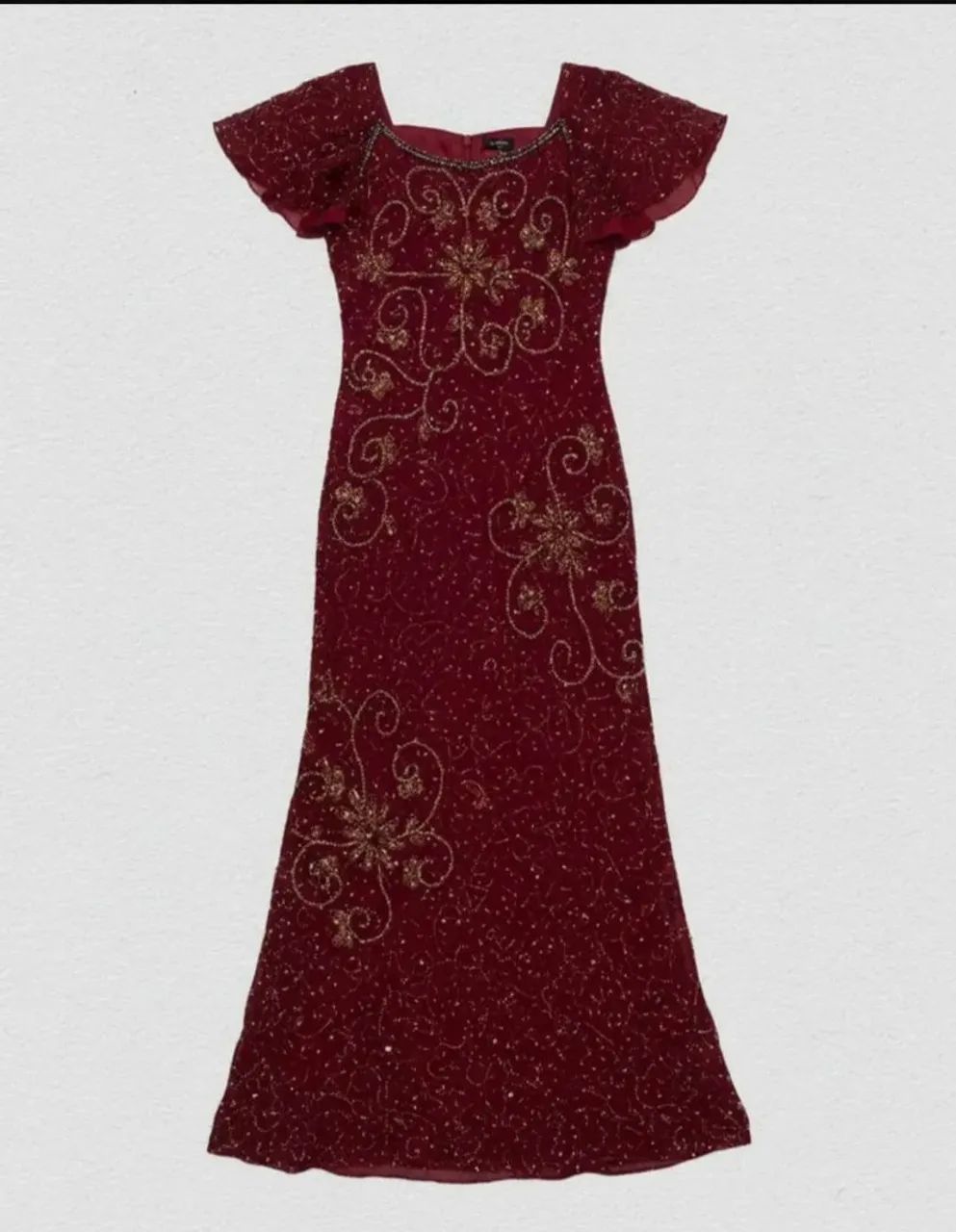 Vestido Vinho bordado Indiano - Foto 5