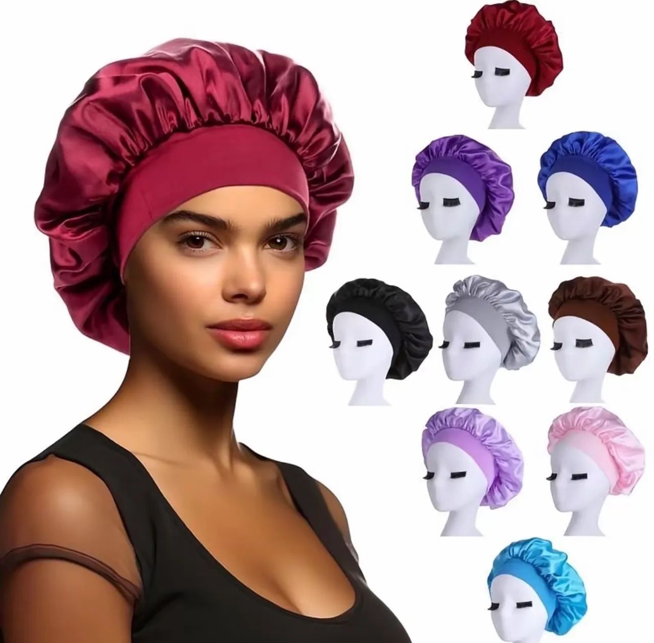 Touca de Cetim + Scrunchie | Kit para Cuidar dos Cabelos ? - Foto 4