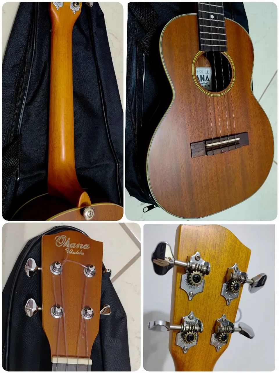 Ukulele Ohana Tenor Tk20 elétrico com capa - Foto 5