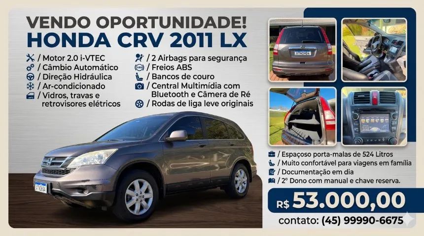 Honda Cr-V CR-V LX 2.0 16V 2WD/2.0 Flexone Aut. 2011