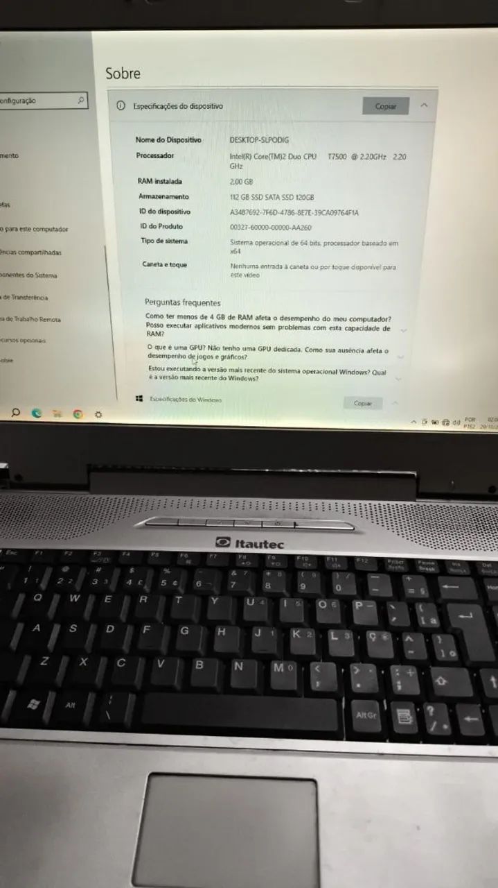 Notebook Itautec Inforway Note W7645 (USADO) - Foto 3