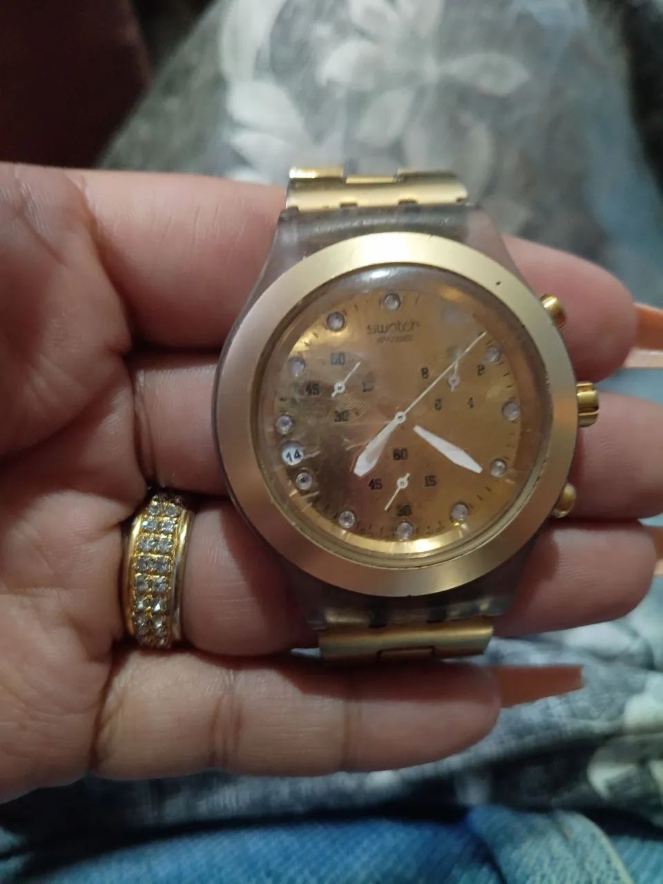 Relógio Swatch Irony Diaphane Dourado - Foto 4