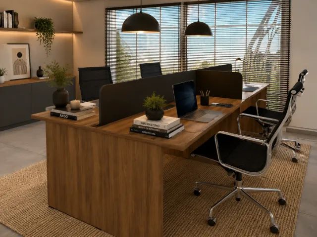 Estação Top Workshop Office Alto Padrão. 4 Cxs. de Tomadas: L240cm x P130cm x A74cm