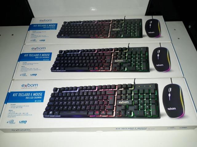 KIT Gamer Teclado e Mouse USB e LED Colorido Exbom BK-G550 - Foto 6