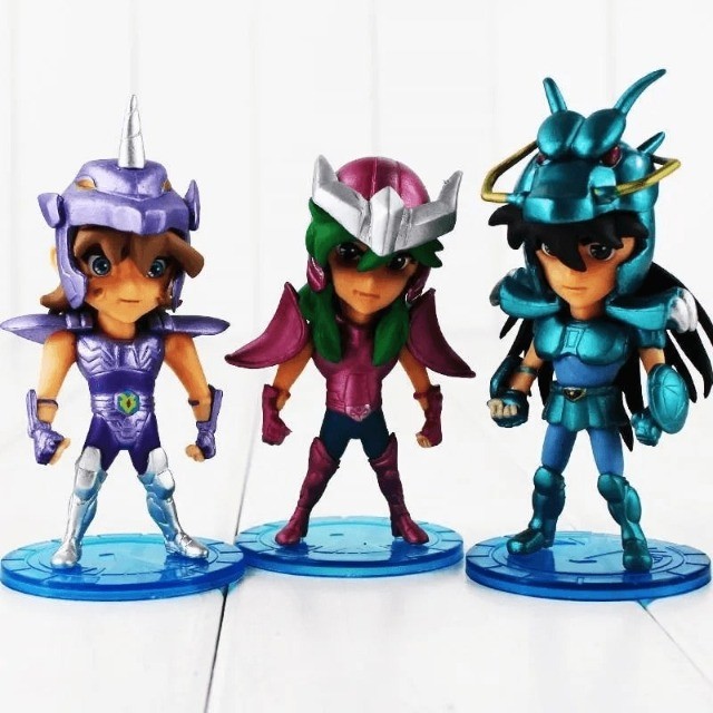 Bonecos Cavaleiros do Zodiaco Seiya Shun Shiryu Hyoga Jabu Figuras Miniatura Action Figure - Foto 4