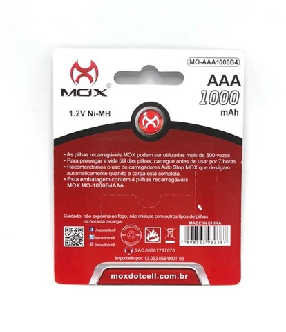 Pilhas Recarregáveis MOX - AAA 1100mAh Produto Novo na Embalagem Lacrada - Foto 2