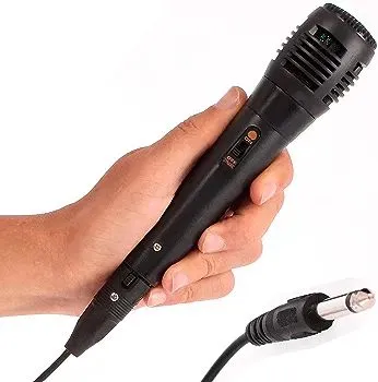 Microfone Profissional Cabo P10 De Mão Com Fio 2,5 M