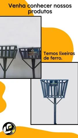 Lixeiras em ferro grandes ou pequenos