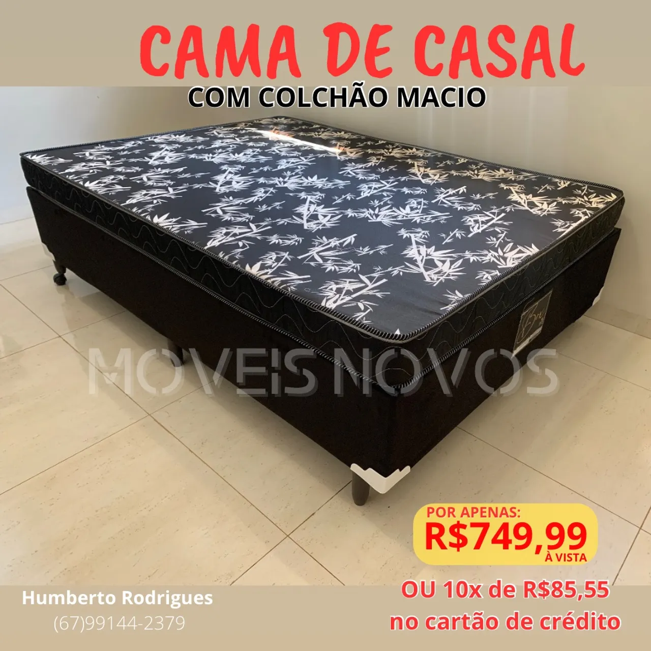 CAMA COM COLCHÃO - DIRETO DA FÁBRICA