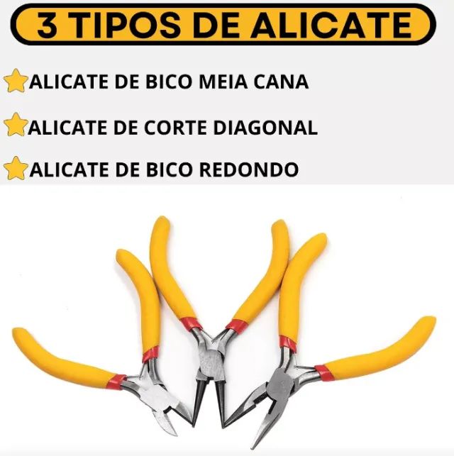 Kit Jogo De Alicates Bomder BOM-3703 (Universal+Corte+Bico) para Eletrônica