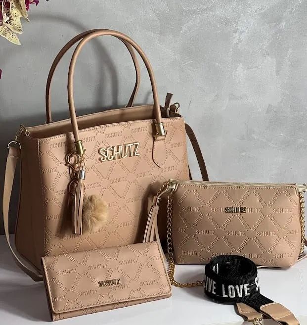 Kit Bolsa Feminina Schutz (3 PEÇAS) - Acompanha Pompom (Consulte Estoque) - Foto 2