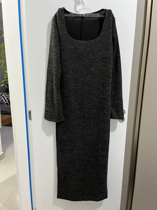 Vestido cinza com mangas compridas - Foto 5