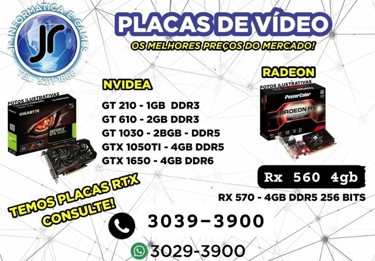 Placa de Vídeo Nvidia e Radeon - Preços Imbatíveis!