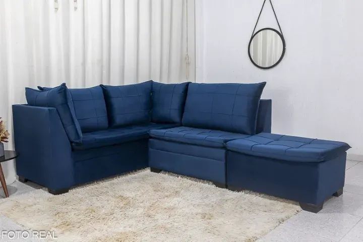 Sofá Canto 5 lugares com Puff Viena . Produto Novo. Pronta Entrega. - Foto 2