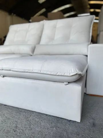 Sofá Retrátil e Reclinável Maldivas Molas Ensacadas  2,50 m Bege tt43 - Foto 4