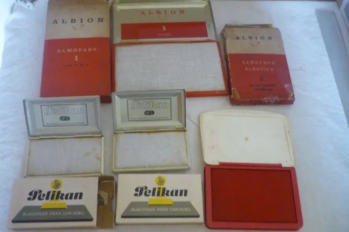 4 Almofadas Para Carimbo Albion E Pelikan Antigas Leia Descrição