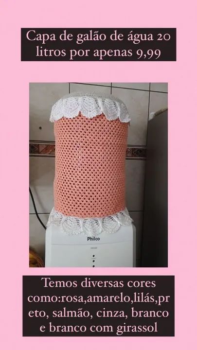 Capa de Galão de Água em Crochê - 20 Litros