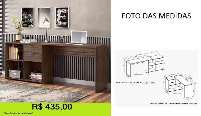 Escrivaninha de canto / reta  - Foto 2