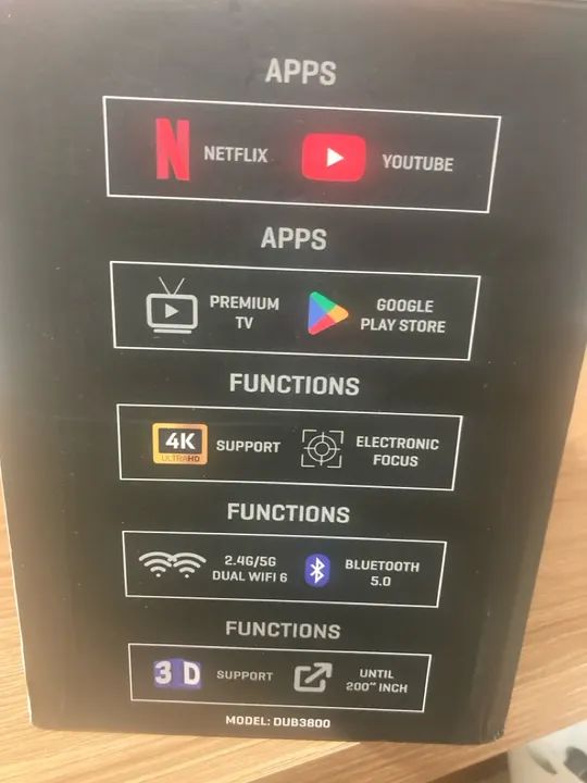 Projetor Dub 3800 Home Cinema - Preto - Foto 4