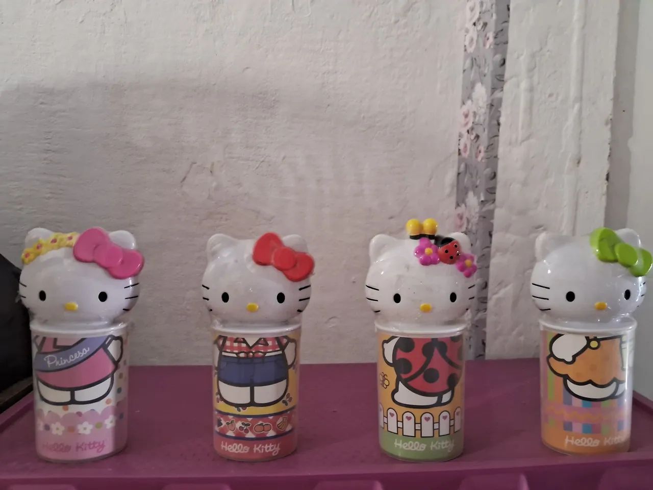 Conjunto de potes hello kitty McDonald's raridade de 2005 