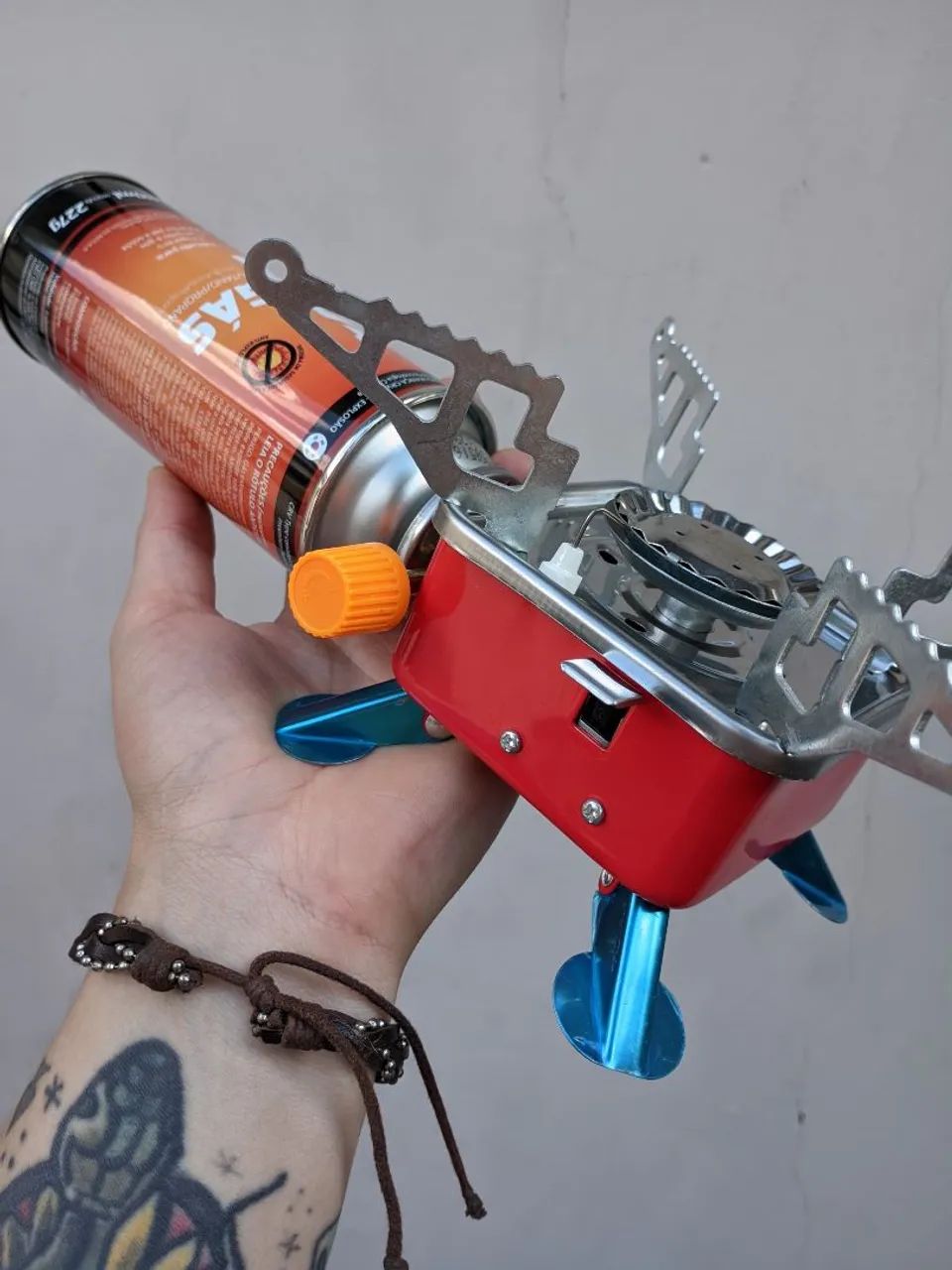 Kit fogareiro e cartucho trilha trekking montanha acampamento camping viagem