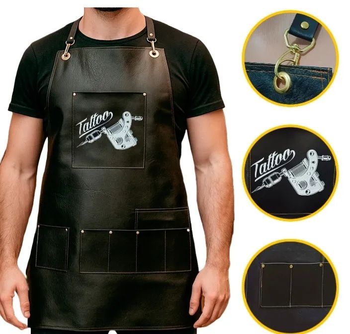 Avental preto tatuadores corino - Foto 2